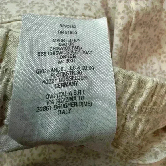 Isaac Mizrahi Live! Tall 24/7 Stretch Ditsy Floral Pants Ivory 14 TALL A392880 - Picture 9 of 10